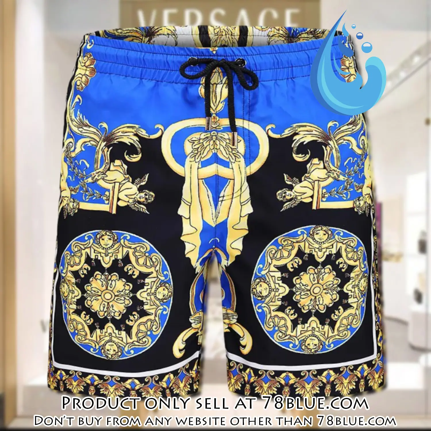 Versace new 3d luxury brand all over print shorts pants for men 78b0709613